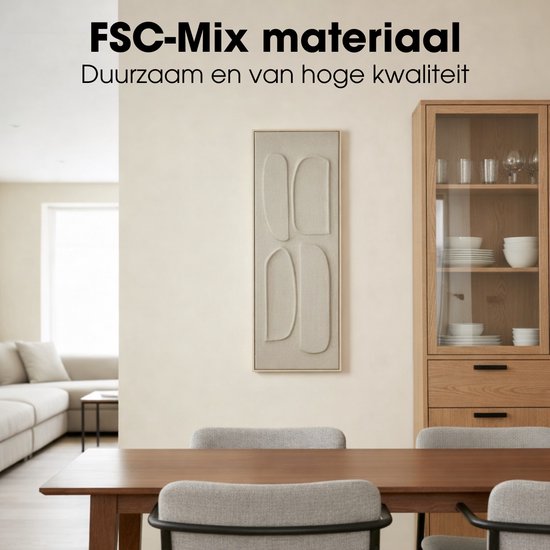 Mica Decorations Wanddekoration – Wandpaneel mit abstrakter Kunst, 90 x 30 x 3 cm – Wohnaccessoire für Wohnzimmer oder Schlafzimmer – Braun
