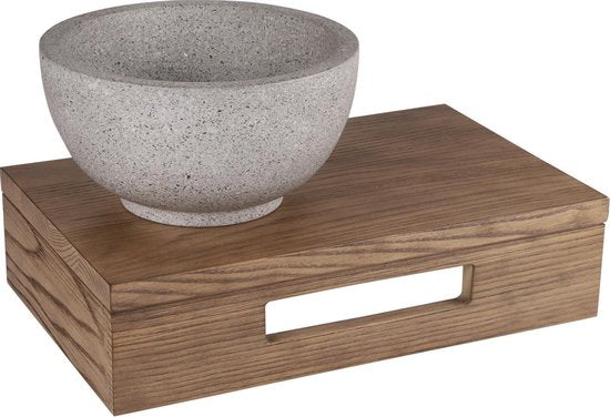 Differnz Waschbeckenablage 40x25x10cm rechteckig mit Handtuchhalter Eiche braun