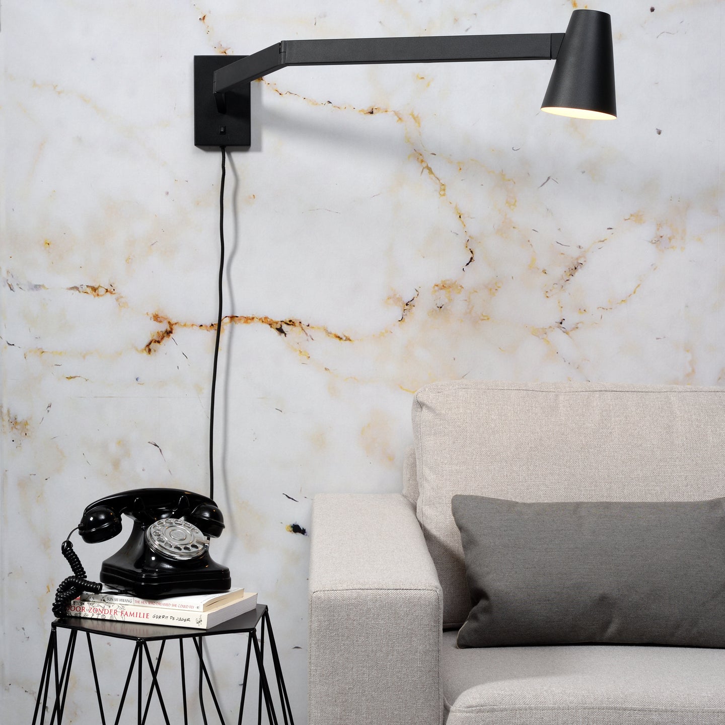 It's About RoMi Wandleuchte Biarritz - Modern - 89x12x25 cm - Schwarz