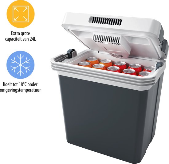 Tristar KB-7524 - Kühlbox 24 Liter - Thermoelektrisch - 12V Autoladegerät 230V Steckdose - Kühlt und heizt