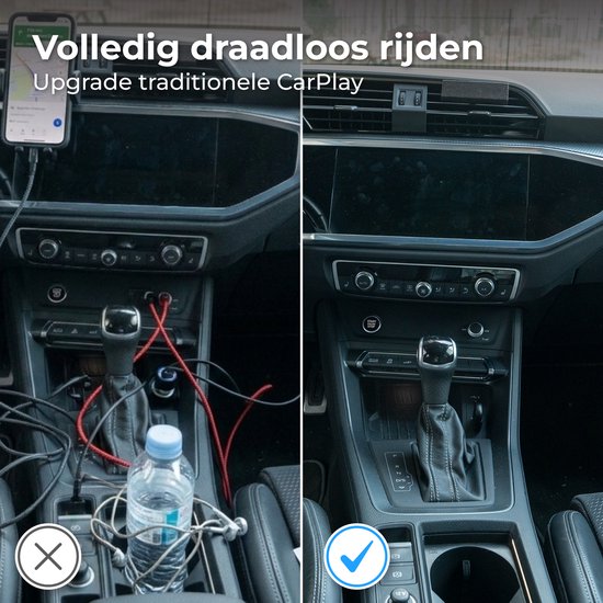 Nuvance CarPlay-Dongle – Kompatibel mit Android Auto und CarPlay – 2-in-1 – Bluetooth-Dongle – CarPlay kabellos – USB und USB-C