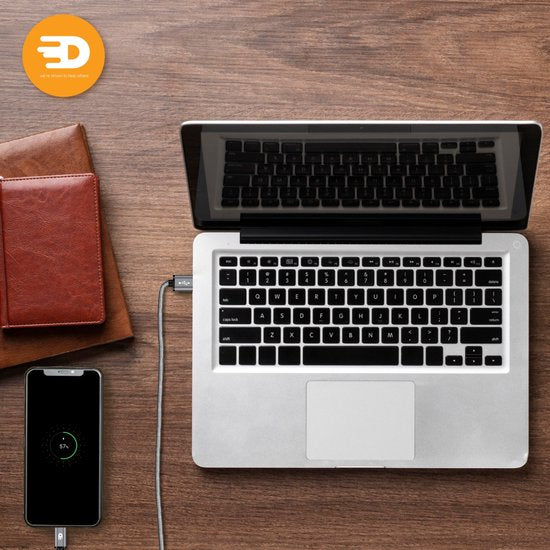 Drivv. USB zu USB C Kabel - Schnellladegerät - USB C Daten- und Ladekabel - 3 Meter - Geeignet für Samsung, iPhone 15 & mehr - Space Grau