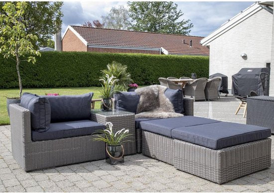 Rossi Lounge Set - Lounge Set in kubo-grau mit schwarzen Kissen