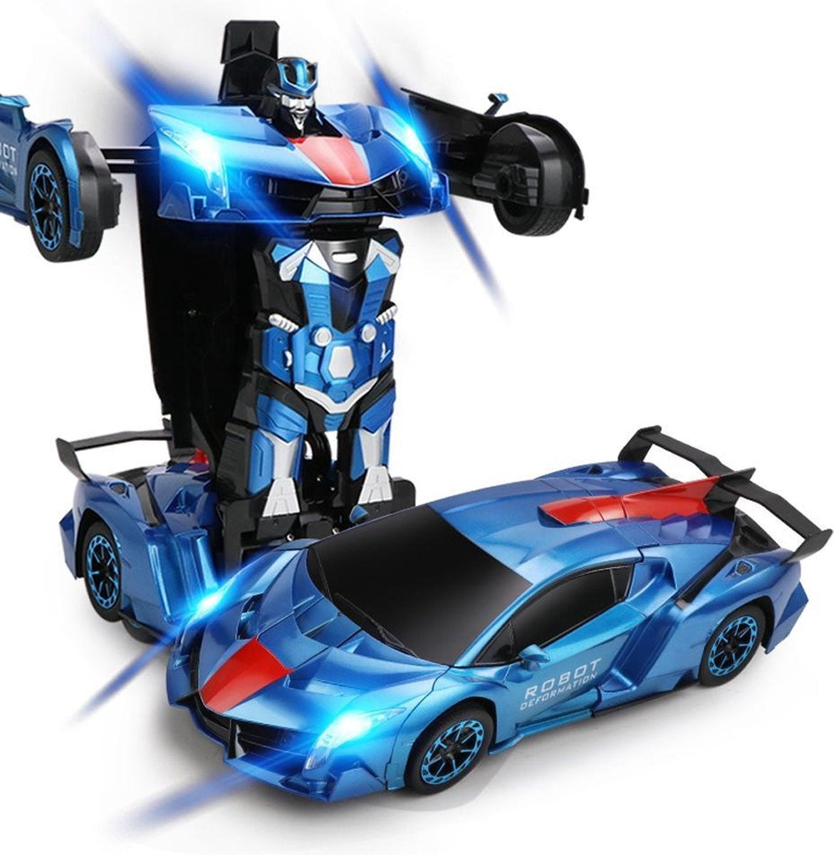 MEWAU 1:12 RC Transforming Car/Roboter - 2 in 1Ferngesteuertes Auto - Gestenwahrnehmung - Spielzeugauto - Blau