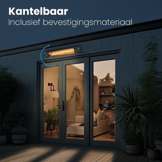 Auronic Terrassenheizer - Elektrisch - 2500W - Fernbedienung - 4 Stufen - IP55 - Schwarz