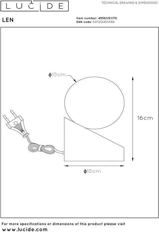 Lucide LEN – Tischlampe – Ø 10 cm – 1xG9 – Dunkler Holzlook – Japandi
