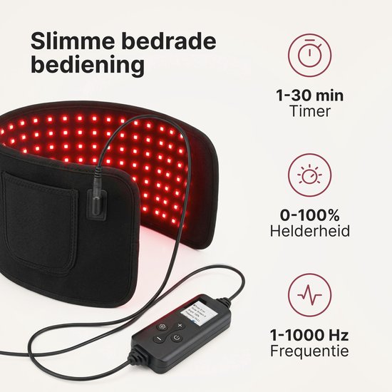 Panacea TheraFlex Rotlichttherapie-Gürtel, verkabelt – Infrarot 660 & 850 nm – 120 LEDs – 219 mW/cm²