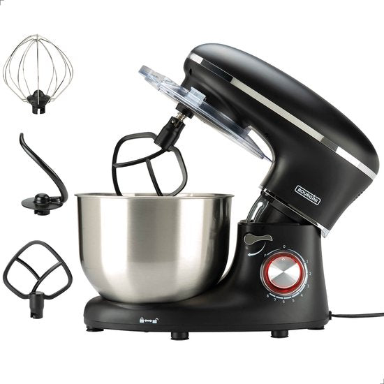 Bourgini - Kitchen Chef Plus – XL-Küchenmaschine – 6,2-Liter-Rührschüssel – 3 Zubehörteile – 1,2 kg Pizza-/Brotteig kneten