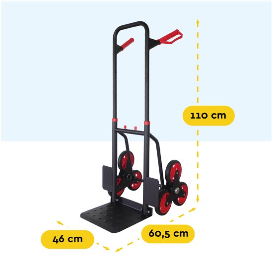 BRASQ Treppenwagen - Stahl - 120KG Kapazität - Transportwagen - Transporthilfe - Zusammenklappbar - Treppenwagen