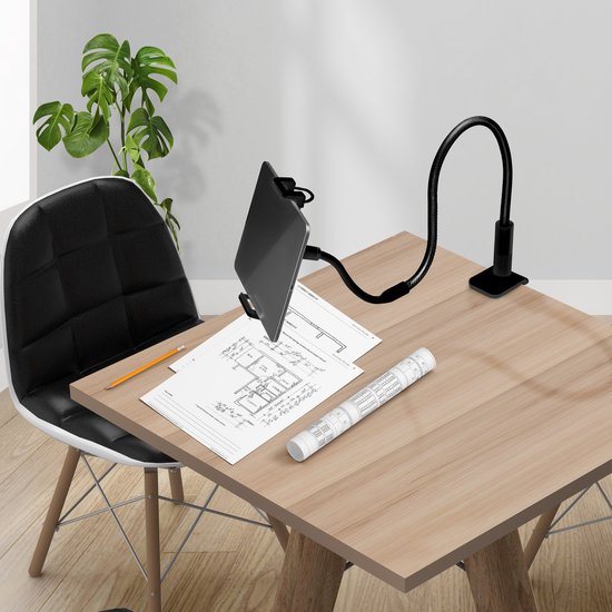 Studio ME Tablet-Halterung Flexibel Schwarz - 4.7 bis 12.9 Zoll - Ipad-Halterung Stativständer - 100 CM - Tablet-Ständer - Geeignet für Kameras - 360º drehbar - Tablet-Halterung