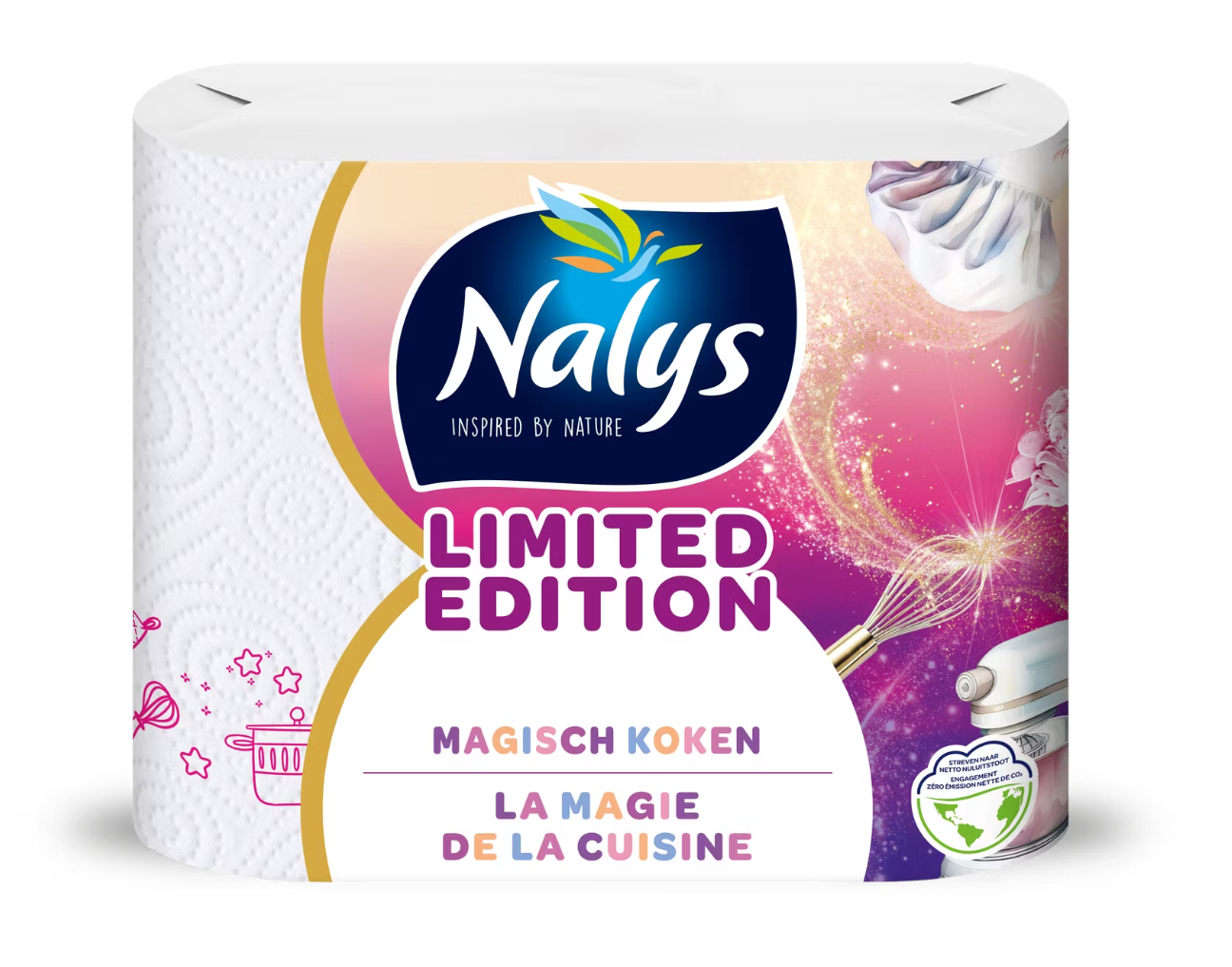 nalys limited edition küchenpapier - 2-lagig - 21 cm x 24 cm - weiß - 18 Rollen