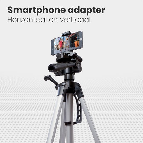 Auronic Stativ - Kamera - Telefon - Iphone - Stativ mit Smartphone-Halterung - Silber Grau