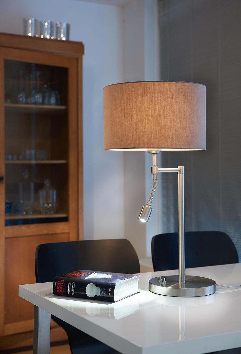 Light & Living Lampenschirm CALGARY - Nickel Satin - Mit Ledflex