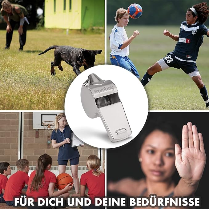 Pfeife - Pfeife mit innovativem [AirSpin]-Ball I Schiedsrichterpfeife I Signalpfeife I Notfallpfeife I Pfeife für den Sportunterricht I Pfeife für Kinder
