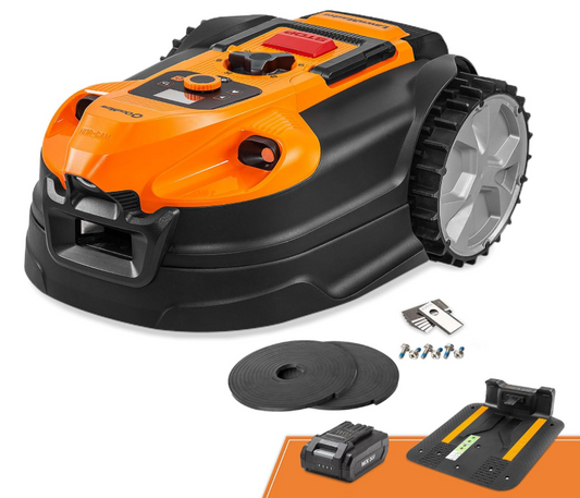 LawnMaster VBRM18AMIDR Mähroboter – Gelb – 72,5 x 42,5 x 32,3 cm – Bis zu 500 m²