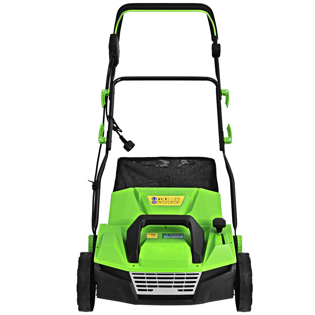 Coast 2-in-1 Elektro-Rasenvertikutierer - 58x67x104 cm - Grün - Mit 45L Auffangbeutel und 2 austauschbaren Klingen