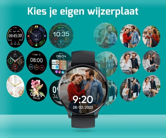 FITAGE Sportuhr - Smartwatch - Schrittzähler Uhr - Smartwatches - Activity Tracker - GPS - Frauen und Männer - Schwarz