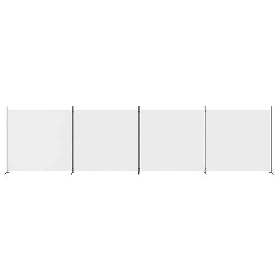 vidaXL – Raumteiler – mit – 4 – Paneelen – 698 x 180 – cm – Stoff – weiß