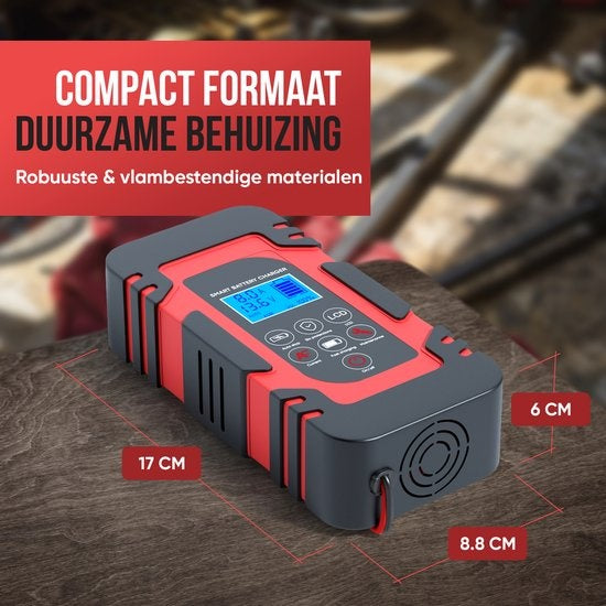 Strex Batterieladegerät - 12/24V 4/6/8A - Reparaturmodus - Tropf-Ladegerät - Batterieladegerät für Auto / Motorrad / Motorroller / Boot / Wohnmobil