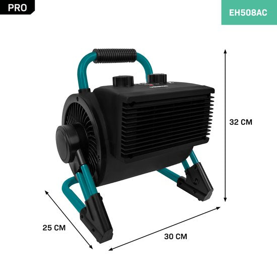 VONROC PRO Elektroheizung - Heizlüfter - Werkstattheizung - 1350W/2000W - Keramik - 3 Einstellungen - Thermostat - 900 kippbar - 20m2