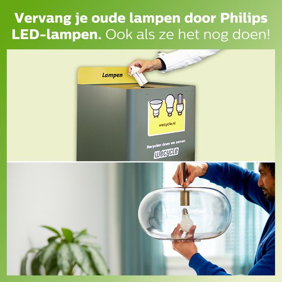 Energieeffiziente Philips LED-Glühbirne Mat - 40 W - E27 - warmweißes Licht - 6 Stück - Sparen Sie Energiekosten