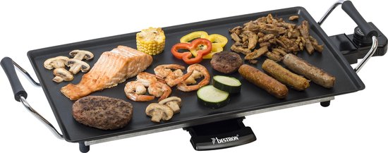 Bestron Backplatte – ABP602 – 2000 W – Gourmet, Grillplatte M 47 x 26 cm – 4–6 Personen – Schwarz – 5 Jahre Garantie