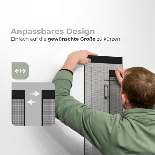 O'DADDY® - Fliegengitter Lamellenvorhang - Verstellbares Design - Fiberglas - 100x260 cm - Schwarz