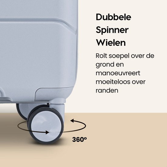 SKYCASES Urban Adventurer - Kofferset - 3-teilig - Zahlenschloss - 232L - Spinnerrollen - Reisekoffer mit Kofferschloss - Leichtgewicht - Hellgrau