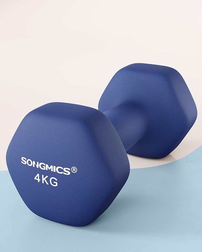 Songmics Hanteln – 2-teilig – Sechskant – Neopren – Anti-Roll-Funktion