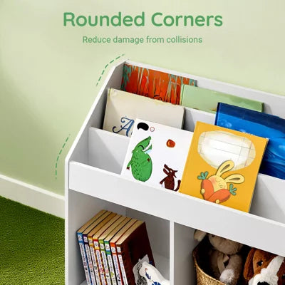 SoBuy Kinderbücherschrank mit Staufächern – 73 x 30 x 80 cm – Weiß