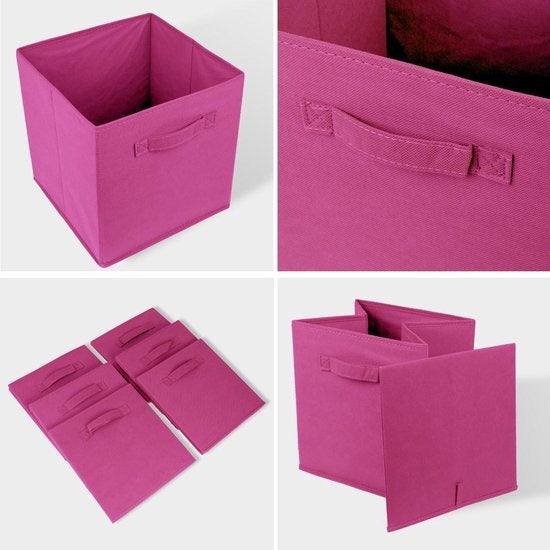 LifeGoods Kleiderschrank-Organisatoren - 6 Stück - 20L - Textil - Rosa