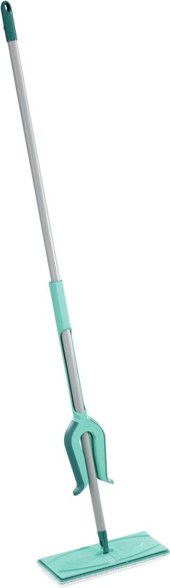 Leifheit Picobello Bodenwischer M Micro Duo mit Stiel – 33 cm Wischbreite – türkis – grau