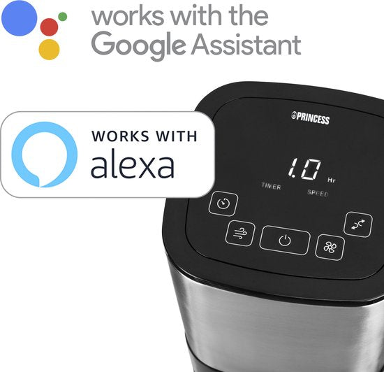 Ventilatoren - Princess 350000 - Intelligenter Turmventilator; Schwarz; Timerfunktion; Ventilator; Intelligenter Ventilator; Fernsteuerung und App steuerbar; Energieeffiziente Kühlung