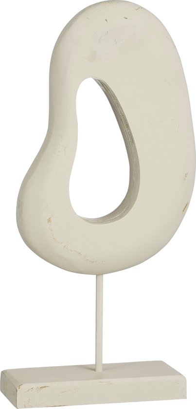 Mica Decorations Pastina Ornament auf Fuß - L7 x B17 x H38 cm - FSC 100% Mango-Holz - Off White