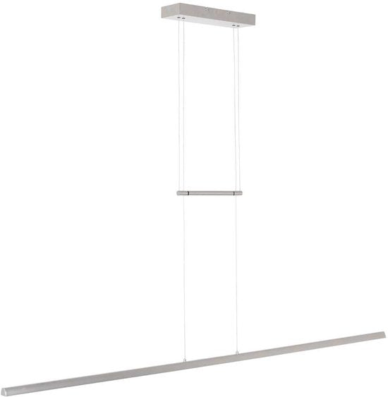 Hängeleuchte Profilo 3318ST von Steinhauer aus Stahl, 150 cm breit, höhenverstellbar von 110 bis 170 cm, 2100 Lumen, modernes Design für den Innenbereich