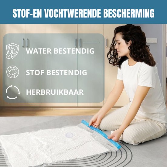 Travelly® Vakuumbeutel & Reisebeutel Set - Aufbewahrung von Kleidung & Reisen - Luftdicht - Inklusive Pumpe - Wiederverwendbar - Platzsparend - Set mit 24 Stück - Transparent