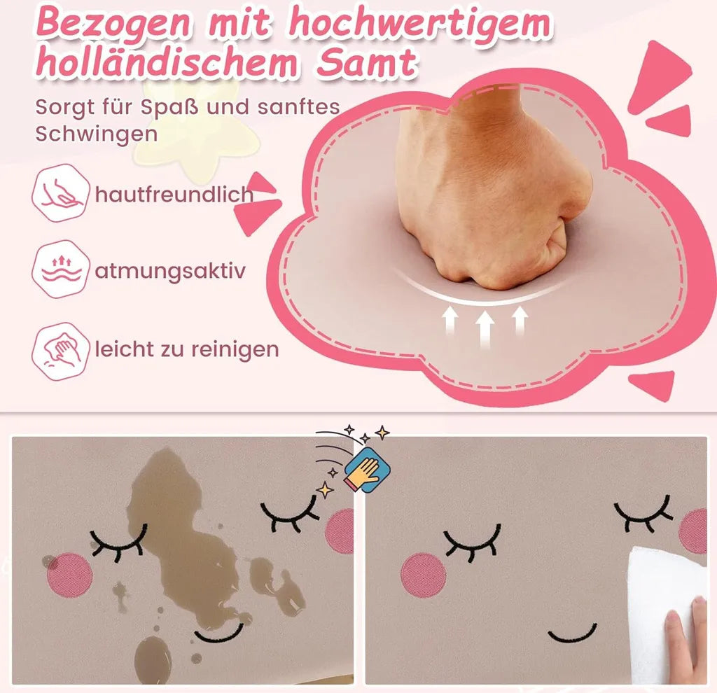 COSTWAY Kinderschaukelstuhl für Kleinkinder Rosa