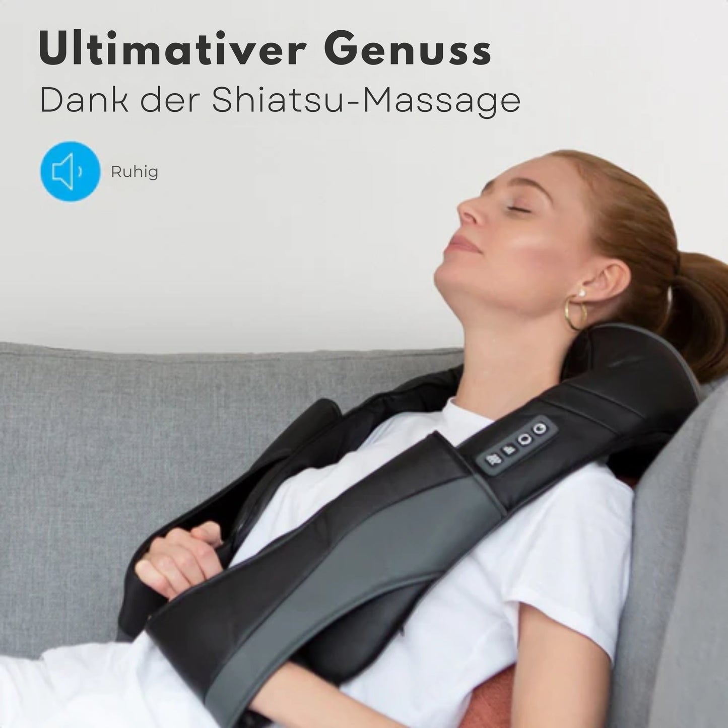 Auronic Shiatsu Massagekissen - Für Nacken und Schulter - Infrarot-Wärmefunktion - Schwarz