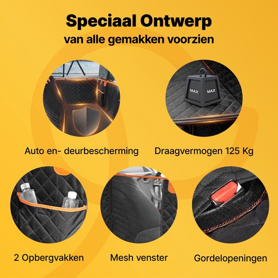 Jake und Jacky Hundedecke XXL mit Rücksitzverlängerung - Autoteppich Hund mit hartem Boden - Autoschutzdecke - Hundedecke - Inklusive Auto-Matte & Aufbewahrungstasche