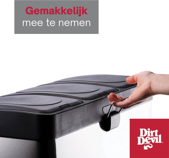 Dirt Devil Treteimer 3x 15L - Abfalleimer Abfalltrennung - Edelstahl - Silber