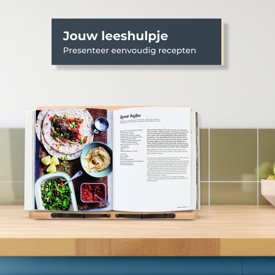 Castagnola Verstellbarer Buchständer - Buchständer mit 5 Ständern - Buchständer Bambus - Tablet-Halter - Kochbücher und Lesebücher