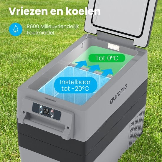 Auronic Electric Compressor Cooler - 49.5L - Autoladegerät 12V Steckdose 230V - Grau