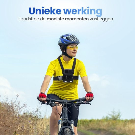 GarpexÂ¬Ã† Universal-Brustgurt Brustgeschirr - Brusthalterung geeignet für verschiedene Action-Kameras und Smartphones - Schwarz