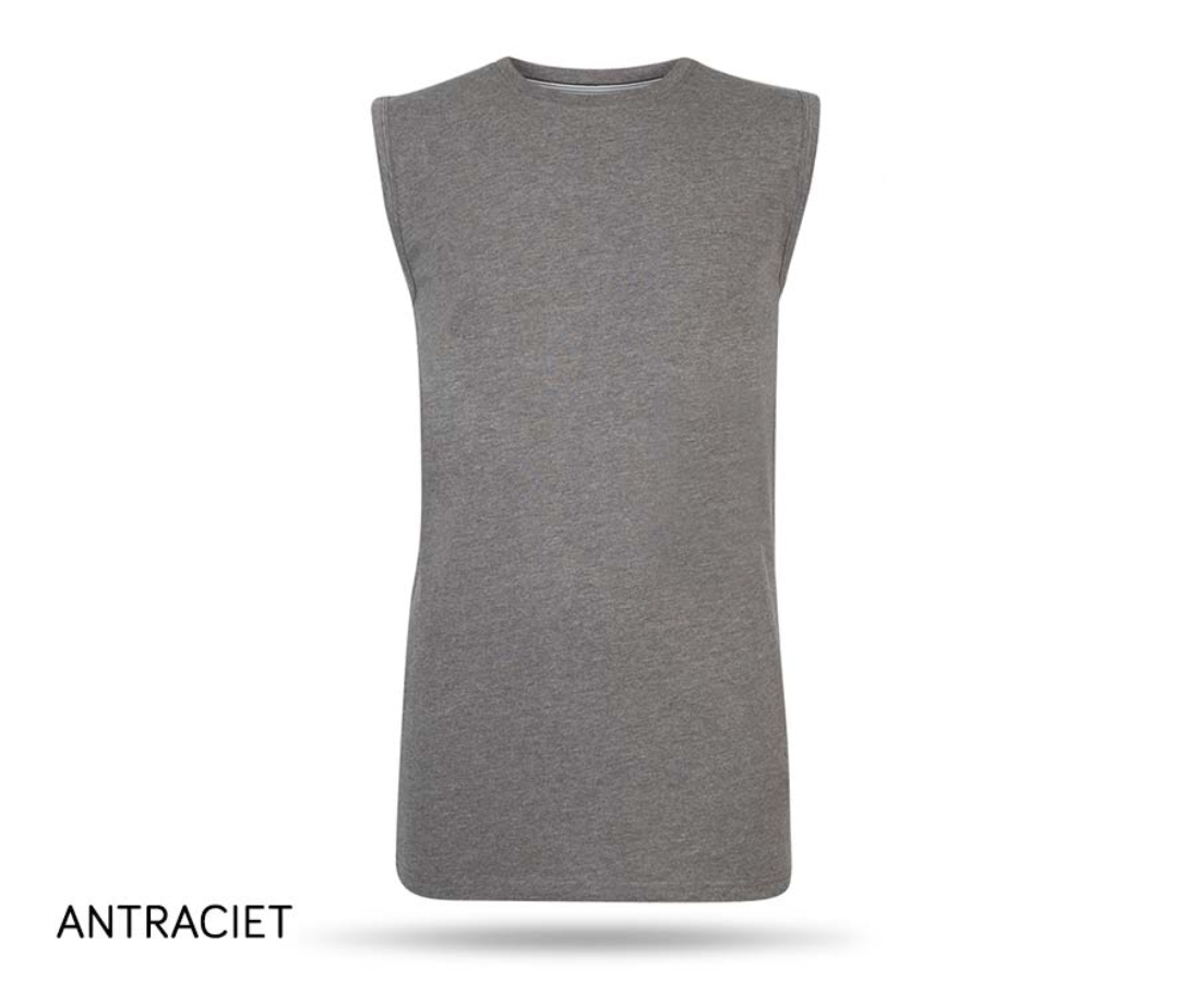 Pierre Cardin T-Shirt ohne Ärmel - Dunkelgrau - XXL