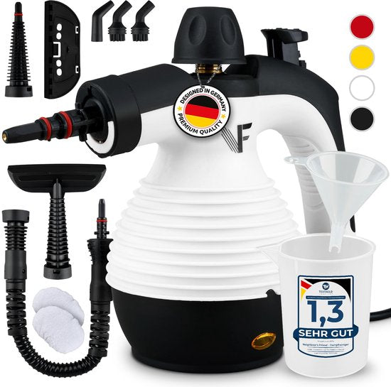 Neighbour's Friend - Dampfreiniger – Leistungsstark - 3,5 Bar - 4m Kabel - 350ml Tank - schwarz/weiß