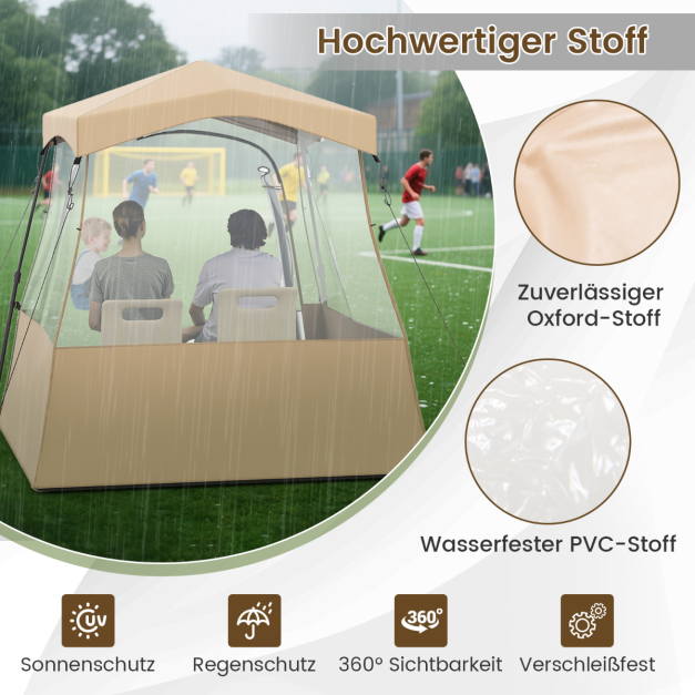 Coast Transparentes Pop-Up Sportzelt - Outdoor-Zelt 160 x 160 x 176 cm - Braun
