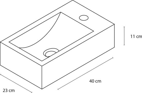 DIFFERNZ CHEOPS BRUNNEN SET 40X23X1CM GRAU