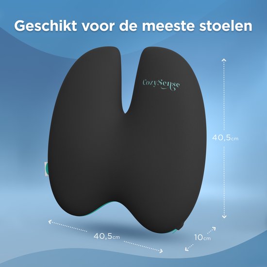 CozySense® Rückenstütze - Verstellbares Rückenkissen für den unteren Rücken - Lumbalkissen für Auto, Bürostuhl, Bett & Sofa - Ergonomisch - Mit Coolgel - Mittlere Festigkeit - Waschbarer Bezug