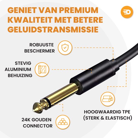 Drivv. Premium XLR-Kabel - XLR-Stecker auf 6,35 mm Klinkenstecker - Stereoklinke - 2 Meter