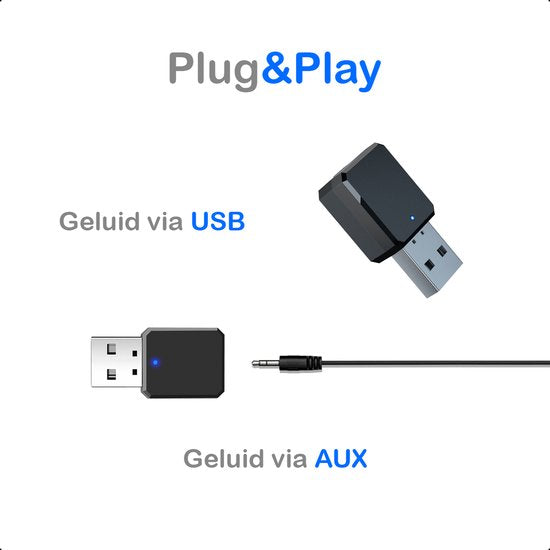 Tech Essentials Auto/Lautsprecher Bluetooth-Empfänger - USB/AUX - Bluetooth 5.1 | Empfänger - Sender - Audio - Mikrofon